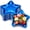 Blue, variant on 24 Pack Star Shape Paper Plates, Artrylin 9.45 Inches Pentagram Dinnerware Plate, Red Twinkle Star Dessert Plates, Disposable Party Plate for Appetizers Wedding Birthday Independence Day
