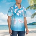 thumbnail image 5 of Pink Cherry Blossoms Hawaiian Shirts For Men, Summer Short-Sleeve Relaxed-Fit Button-Down Shirts Small, 5 of 9