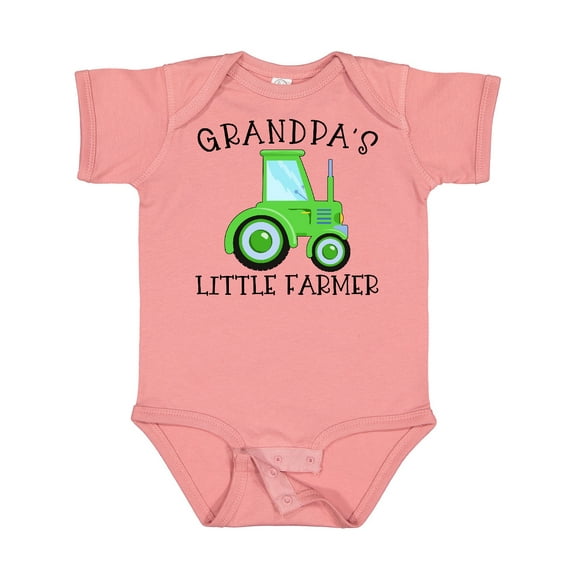 Inktastic Grandpa's Little Farmer Green Tractor Boys or Girls Baby Bodysuit