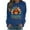 Blue, variant on Wancir Womens Thanksgiving Shirt Leopard Pumpkin Printed Cute Graphic Tee Thankful Grateful Blessed T-Shirts Fall Top