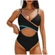thumbnail image 2 of Traje de baño de bikini de verano para mujer, de color liso, con cojín en el pecho y sin soporte de acero, sin espalda, con tirantes, de nailon., 2 of 5