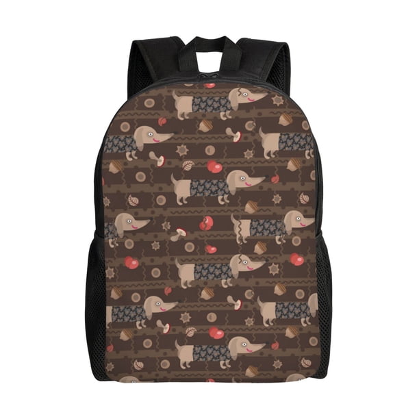 Easygdp Dachshund Dog Puppy Mochila Versátil y Elegante: Comodidad, Almacenaje y Durabilidad para la Universidad, Trabajo, Viajes y Uso Diario