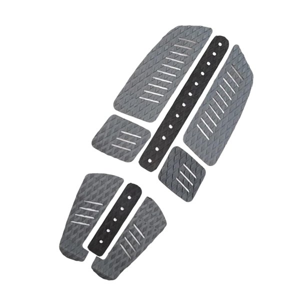 Almohadilla para pie de tracción de cubierta, almohadilla trasera para cubierta, accesorios para talón, almohadillas para tabla de surf para deportes Gris Negro