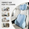 thumbnail image 3 of FLORICH Memory Foam Lumbar Support Pillow and Headrest Pillow 2 Piece Set for Car Seat & Offic - Relieves Neck, Back & Sciatica Pain, Blue, 3 of 10