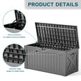 thumbnail image 3 of Patiowell 120 Gallon Large Deck Box, Outdoor Lockable Storage Box for Gardening Tools, Waterproof Deck Box for Patio Furniture, Grey, 3 of 8