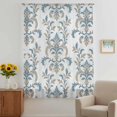 thumbnail image 3 of Blue Tan Flower Sheer Curtains 63 Inches Long, Abstract Vintage Ethnic Tribal Boho Light Filering Curtains, Breathable Simi Curtain Privacy Drapes for Living Room Bedroom Lightweight Window Treatment, 3 of 9