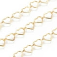 thumbnail image 2 of Brass Handmade Beaded Chains Link Chain Long-Lasting Plated Soldered with Spool Heart Real 18K golden Plated Link: 6x10x0.5mm about 32.8 Feet(10m)/roll, 2 of 4