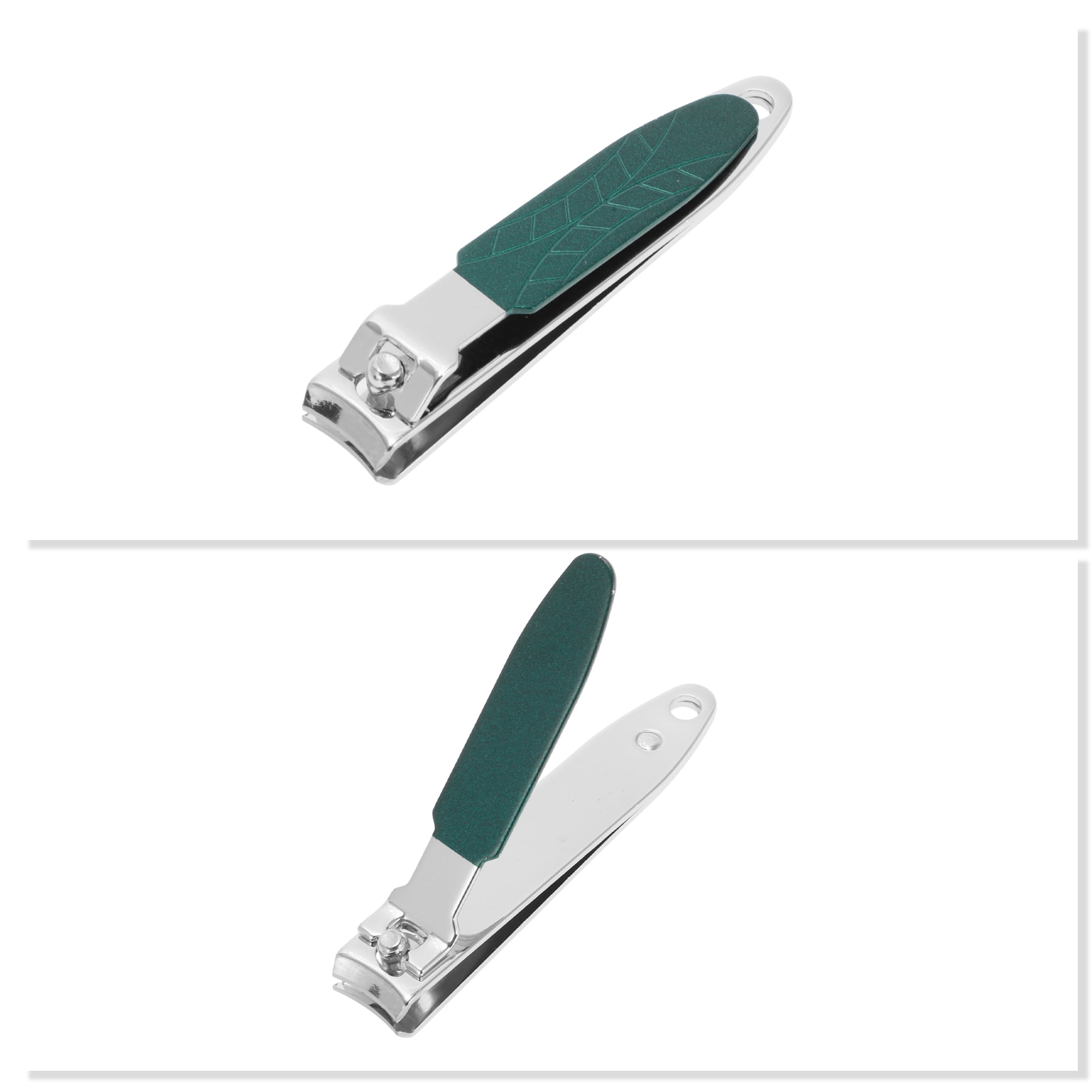 Unique Bargains 6pcs Mirror Box Stainless Steel Nail Clippers Set 2.56" Blackish Green