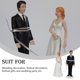 thumbnail image 4 of Injueey 1 unidad de adornos creativos para parejas de novios, figuritas para parejas, decoración romántica para tarta de boda, suministros para fiestas Kits de decoración para fiestas Injueey JJ8002-00B, 4 of 6