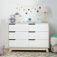 thumbnail image 6 of Babyletto Hudson 6 Drawer Double Wood Dresser in Washed Natural and White Beige, 6 of 6