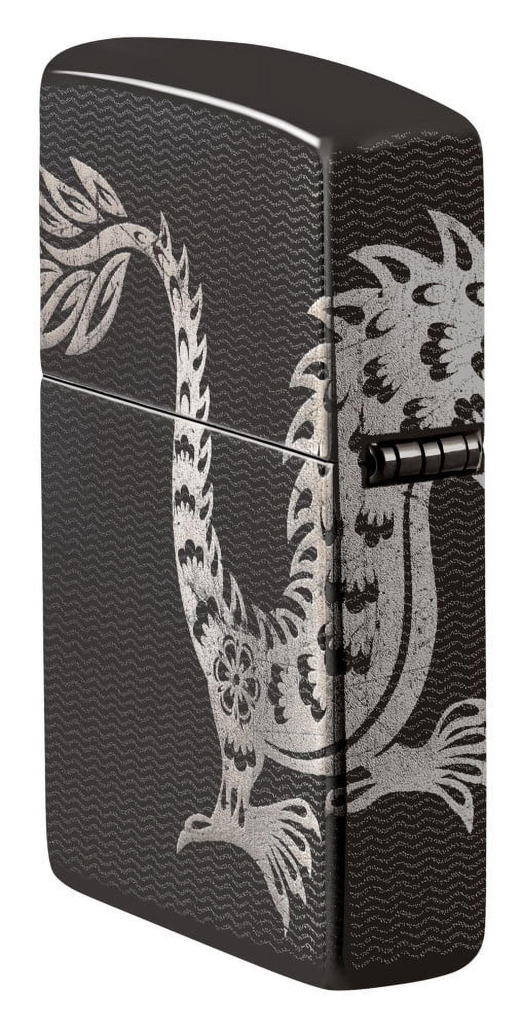 Zippo Lucky Dragon Design High Polish Black Pocket Lighter