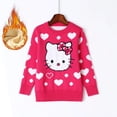 thumbnail image 4 of Hello Kitty Chandail Col Rond en Peluche Épaissie Dessin Animé pour Enfants Filles Chandail en Coton Automne Hiver Mode, 4 of 7