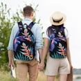 thumbnail image 5 of Naloa Tropical Palm Leaves Canvas Backpack for Men Women Rucksack Casual Travel Daypack College Tote Satchel Bookbag for Teens-Medium, 5 of 7
