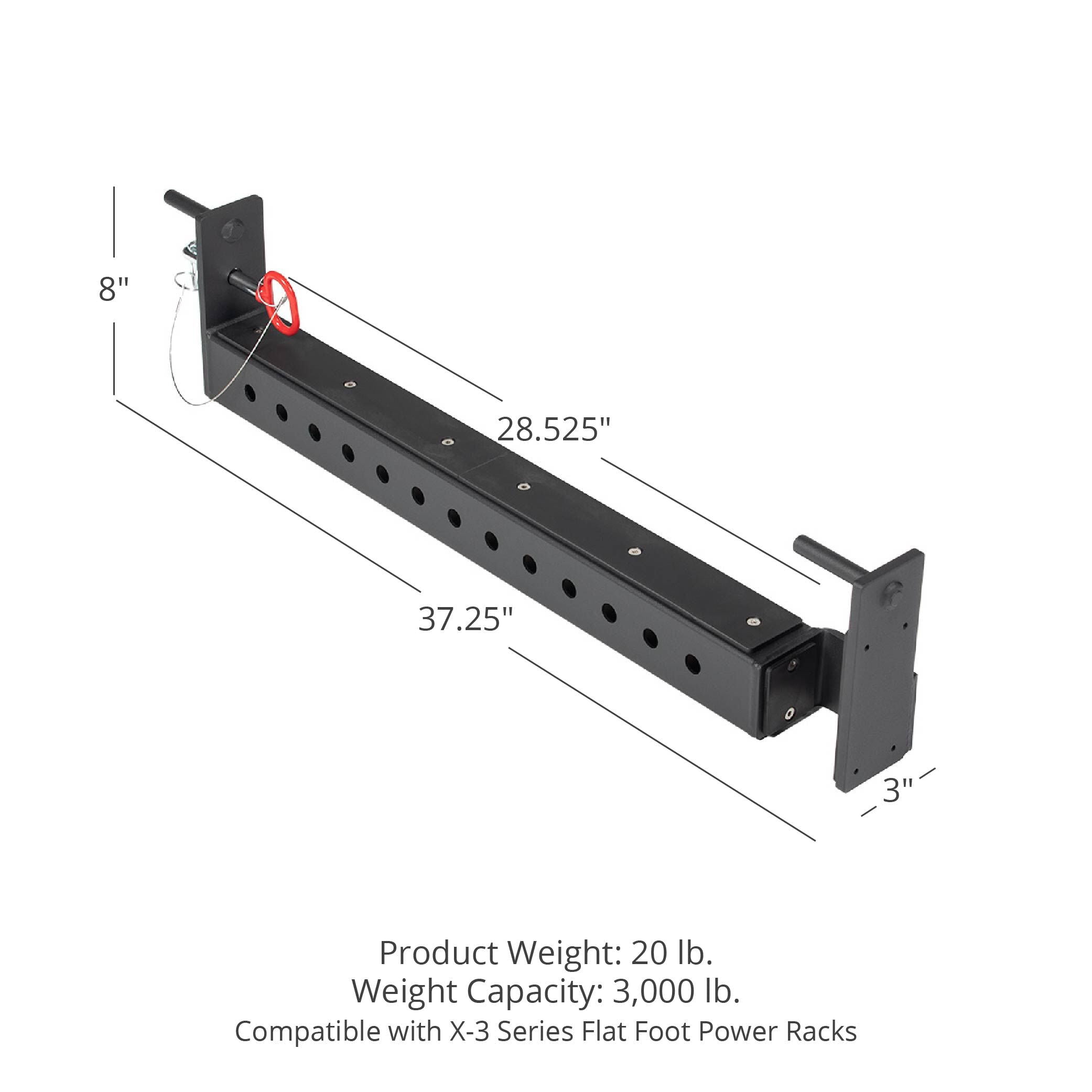Titan Fitness X-3 Series 30" Flip-Down Safety Bars for X-3 Series Flat Foot Power Racks, Rated 3,000 LB, Nylon Liner Pulling Platform, Safety Spotters Ideal for Lifting Alone