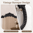 thumbnail image 4 of Jableast 16x24in Vintage Arched Medicine Cabinet with Mirror, Wall Mounted Bathroom Storage, Recessed/Surface Mount, Baroque Retro Design, Black Beaded Border, Easy Install Vanity Cabinet, 4 of 10