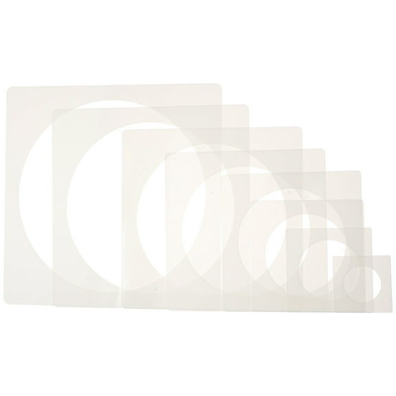 8Pcs Wall Painting Stencils Plastic Circle Painting Templates Hollow-out Drawing Stencils Tools