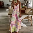 thumbnail image 3 of Pink Paisley Floral Pattern Bright Cheerful Design Fine Art Sleeveless Dress Summer Dress Woman 2025, 3 of 7