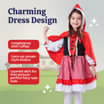 thumbnail image 4 of Dress Up America Little Red Riding Hood Costume - Red Hooded Cape and Dress Costume for Girls - Story Book Dress Up for Kids, 4 of 7