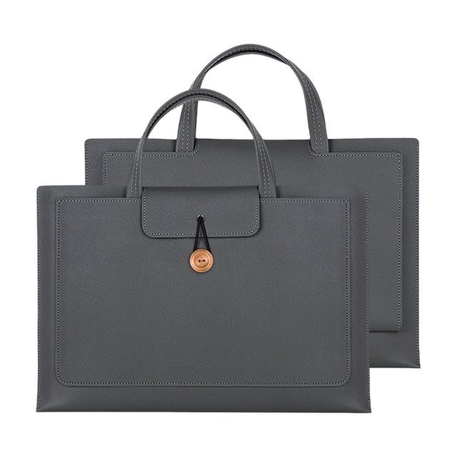 Eoozwa Extendable Large Capacity Laptop Bag Wear Resistant PU Leather Computer Handbag with 3 Layer Storage, Easy Access Business Briefcase