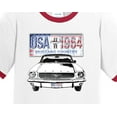 thumbnail image 2 of Mens Ford Mustang Country 1964 USA 100% Cotton Ringer Tee Shirt, Large Red/Black, 2 of 5