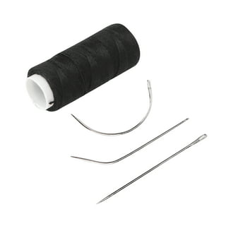 Fyydes Black Hair Weaving Thread Sewing Thread Making Hair Salon Weft Thick Black  Thread with 3 Needles 