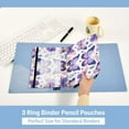 thumbnail image 5 of 2 Pack Pencil Pouch for 3 Ring Binder Zipper Pencil Case Butterflies Purple Clear Window Pencil Bag Organizers, 5 of 6