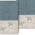 thumbnail image 3 of Linum Home Textiles 2 Piece Texture/Embroidery Turkish Cotton Hand Towel, 16" x 30", Blue, 3 of 3