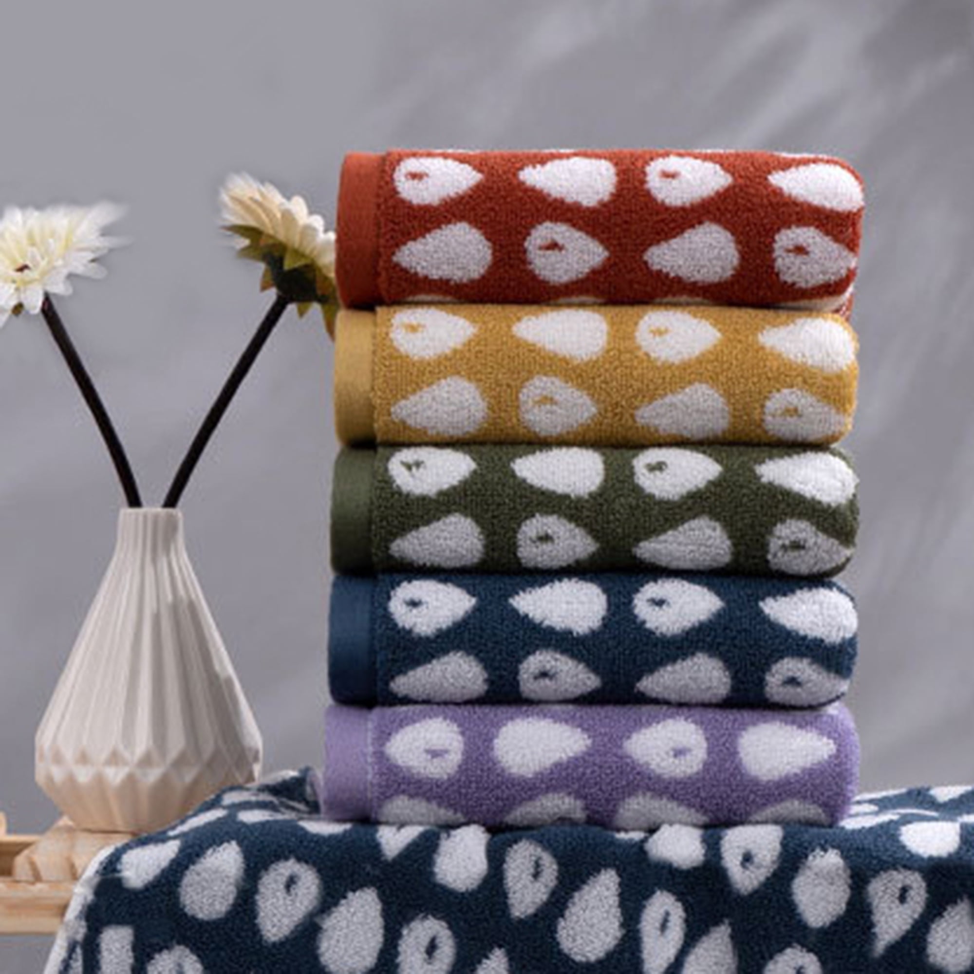 Unique Bargains Cute Cartoon Hand Towel Set Hand Towels for Kitchen, Bath Purple 2-Piece