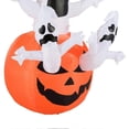 thumbnail image 2 of Halloween Inflatable Ghost on Pumpkin LED Blow Up Inflatables for Halloween Party Indoor Outdoor Yard Garden Lawn Decorations, 2 of 4