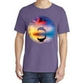 thumbnail image 2 of Wild Bobby, Cute Wild Dolphin Sunset Lake, Animal Lover, Garment-Dyed Washed Look Short Sleeve T-Shirt, Purple, Small, 2 of 3