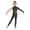 Black, variant on Kids Girls Shiny Metallic Unitard One Shoulder Long Sleeve Jumpsuit Bodysuit for Gymnastic Dance Leotard Blue 8