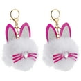thumbnail image 1 of EeaseCA 2Pcs Cat Ear Key Chain Key Ring Pendant Car Bag Ornament Creative Keychain, 1 of 7