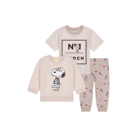 Baby Boy Snoopy Jogger, 3-Pack, Sizes 0-24 Months