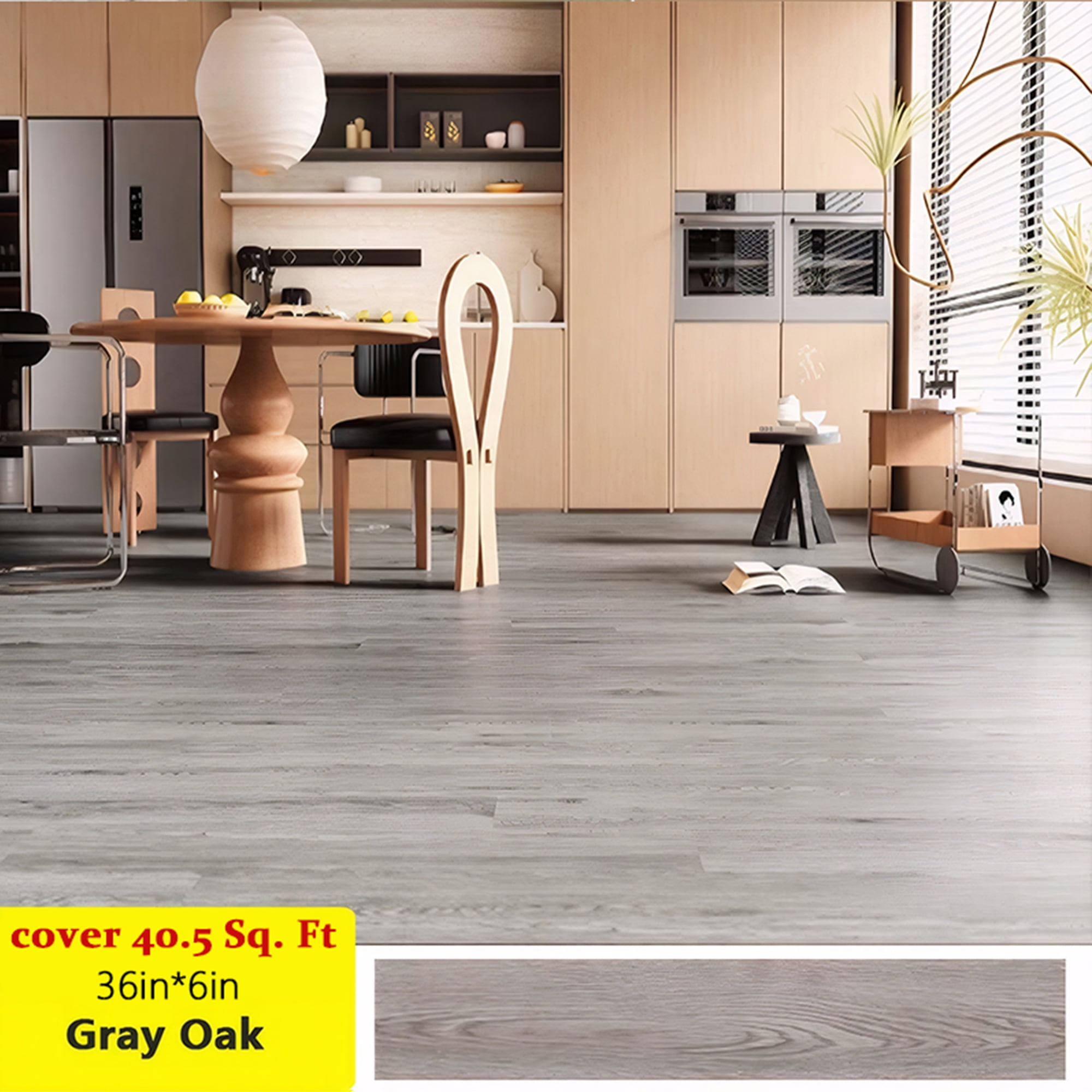 6''W x 36''L Peel & Stick, Vinyl Plank Flooring, Wood Grain, Self-adhesive And Waterproof Tile Sticker, DIY Stickers-for Decorating Living Rooms, Bedrooms, Offices, 27pcs (cover 40.5 Sq. ft)