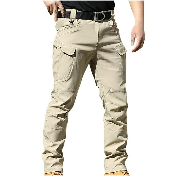 NaWent Men's Cargo Hiking Pants Quick Dry Lightweight Stretch Water Resistant Summer Outdoor Work Travel with Pockets Khaki 10(XL)