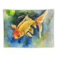 thumbnail image 5 of GOSMITH  Koi Fish Tapestry Twin Size, Lillies Marine Life Colorful Watercolor Drawing of Divine Animal, Wall Hanging Bedspread Bed Cover Wall Decor,  Violet Blue Painting, 5 of 6