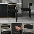 thumbnail image 4 of Morden Fort Boucle Black Dining Chairs Set of 6, Mid-Century Boucle Chairs for Kitchen, Reception, Living Room, Apartment, 4 of 7