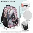 thumbnail image 7 of Aplkyhs School Backpack for Students 6-18 Ergonomic Padded Adjustable Straps Large Capacity Water Resistant Book Bags for Kids Elementary Middle High School Horse Pink Flower, 7 of 7