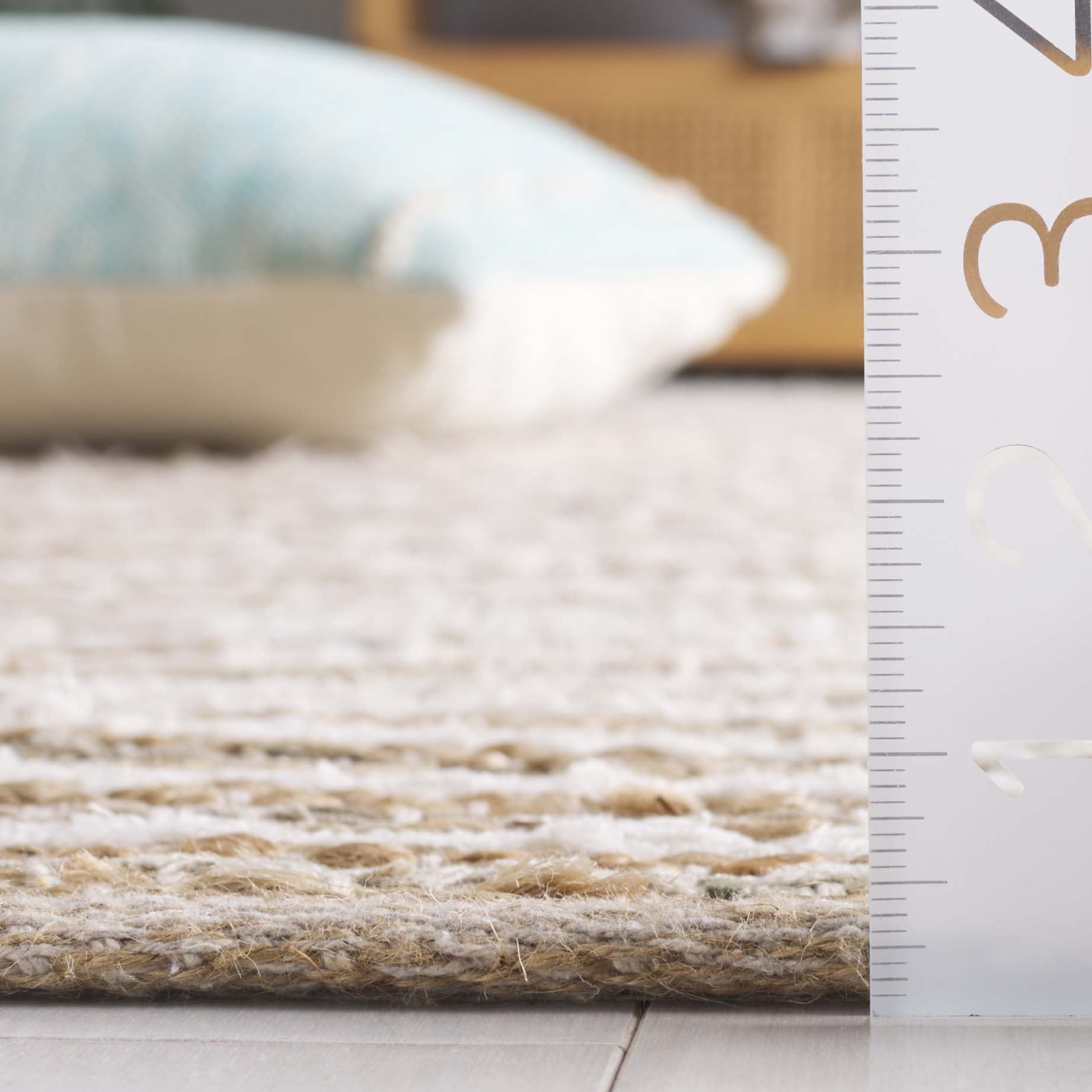 SAFAVIEH Cape Cod Jacinth Striped Area Rug, Natural/Green, 4' x 6'