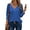 Darkblue, variant on Women's Eyelet Tops Dressy Casual V Neck Long Sleeve Buttons Casual Lightweight Loose Fit Darkblue Blouse