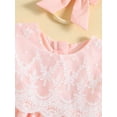 thumbnail image 5 of Coduop Toddler Baby Girl Princess Dresses,Half Sleeve Round Neck Lace Dress,with Headband, 5 of 9