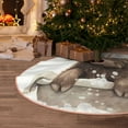 thumbnail image 5 of Daiia Cute Cow Bath Drawing Merry Christmas Tree Skirt , Xmas Large Lace-up Tree Skirt, Santa Snowflakes Rustic Home Decorations New Year Party Farmhouse Decor-36", 5 of 6
