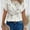 Beige, variant on MORTTIC Women's Lace Splicing Short Sleeve Crew Neck T-Shirt, Summer Loose Fit Casual Tee Top, S