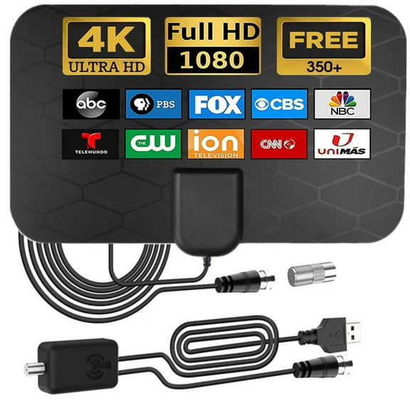 AUTERCO Digital HD TV Antennas for Free Channels, Long Range TV Antennas for Smart TV Indoor, Antenna TV Amplifier Signal Booster for Local Channels, Support 4K 1080P HDTV All Older TV's