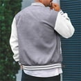 thumbnail image 4 of WTOBBY Men's Loose Fit Baseball Jersey Jacket, Casual Versatile Cardigan Style, Fashionable Outerwear for Street Style and Daily Wear,Gray XL, 4 of 5