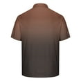 thumbnail image 4 of Chiccall Mens Shirts Gradient Button Summer Casual Short Sleeve V Neck Tops Blouse Brown, 4 of 5