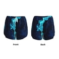 thumbnail image 5 of Picia Blue Marble And Gold Pattern Women's 2 in 1 Athletic Running Shorts High Waisted Workout Casual Gym Sweat Shorts with Comfy Liner Zipper Pockets-Large, 5 of 9