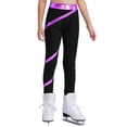 thumbnail image 4 of Hansber Kids Girls Hip Hop Jazz Dance Outfit Sparkly Sequin Crop Top with Leggings Figure Skating Training Suit Purple 14, 4 of 7