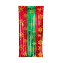 Christmas Party Decorations - 2 Pack Foil Fringe Curtains 3.3 X 6.6 ft Snowflake Tinsel Streamers Photo Backdrop for New Year Christmas, Ugly Sweater Party Decor