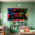 thumbnail image 5 of Colorful Kindergarten Graduation Banner Rainbow Educational Backdrop for Kids School Party Celebration, 5 of 7